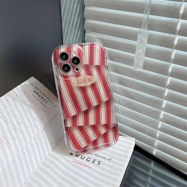 iPhone Protection Mobile Phone Cover/Unique 3D Red and white Stripes 1