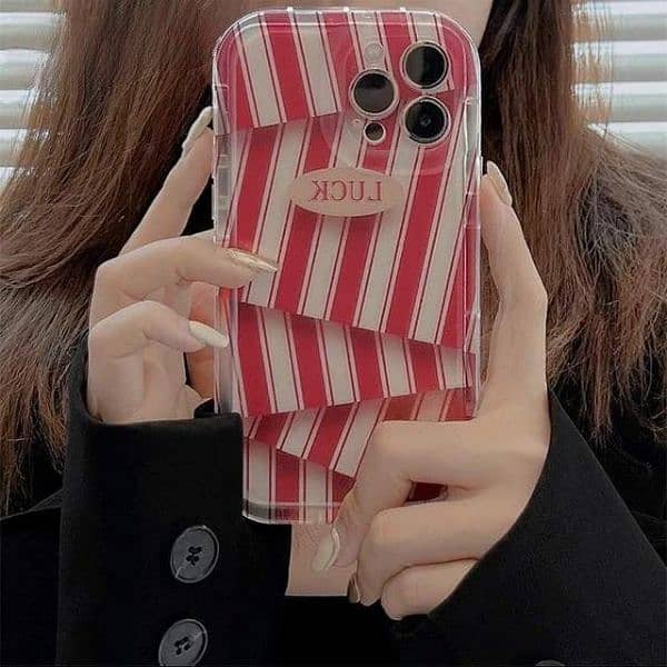 iPhone Protection Mobile Phone Cover/Unique 3D Red and white Stripes 5