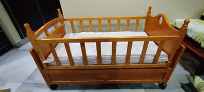 Wooden Baby cot with mattress (imported)