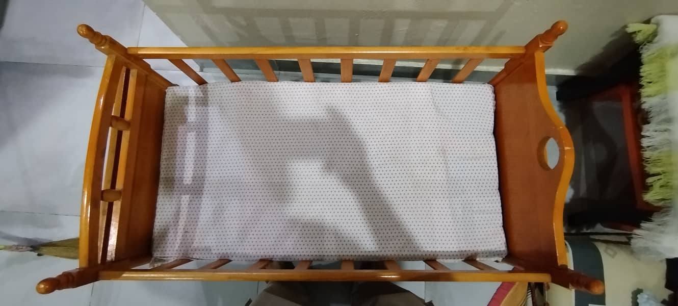 Wooden Baby cot with mattress (imported) 1