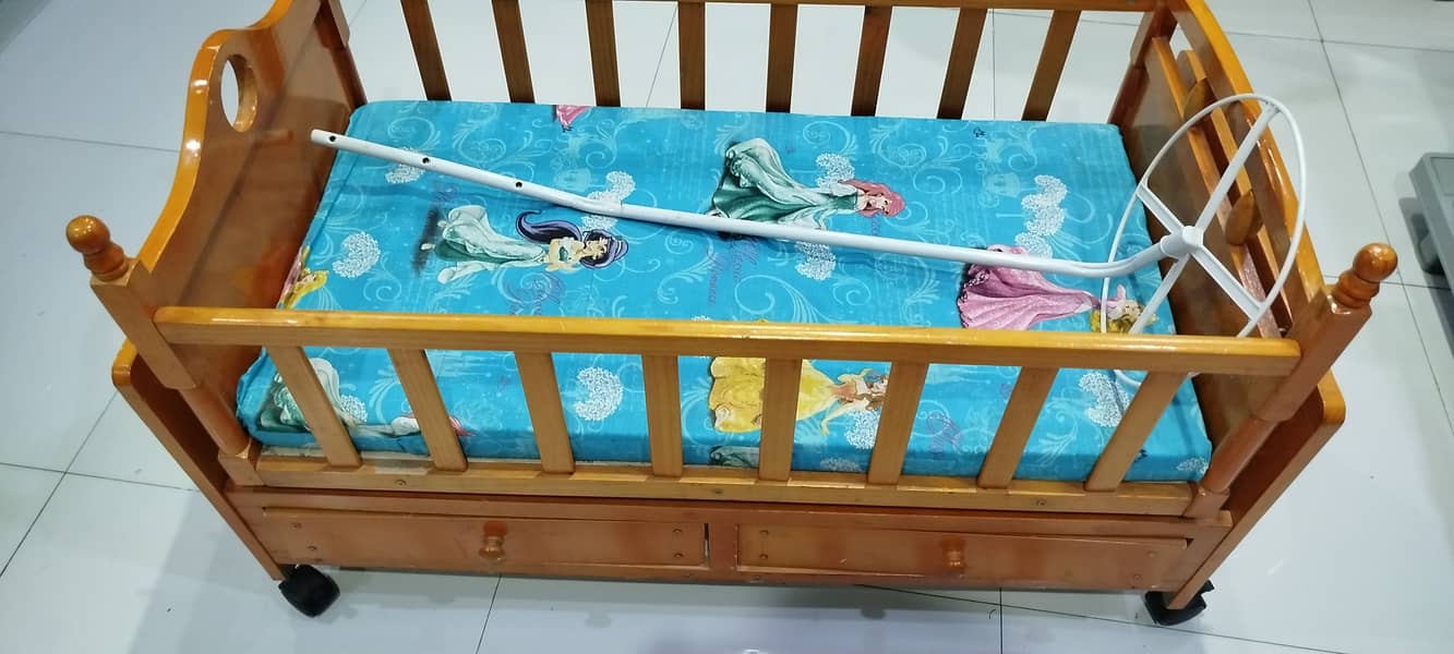 Wooden Baby cot with mattress (imported) 8