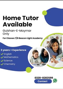 Expert Home Tutor Available Gulshan e Maymar