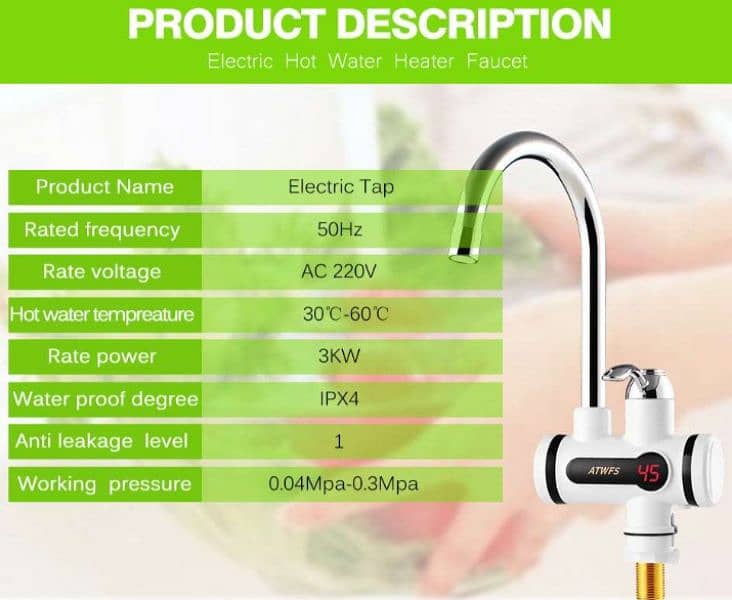 Electric instant water heater faucet imported quality. 3