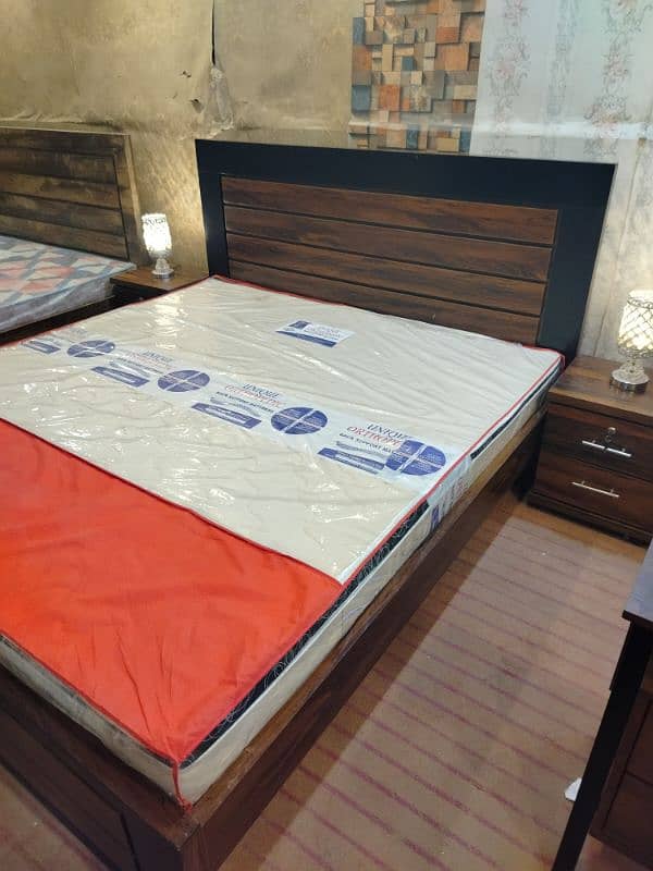 King size bed with 2 side tables best quality in your choice colours 16