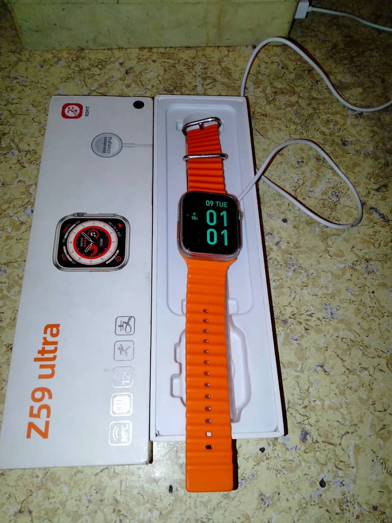 Z59 Ultra Smart Watch With box wireless charging and silicone strap 0