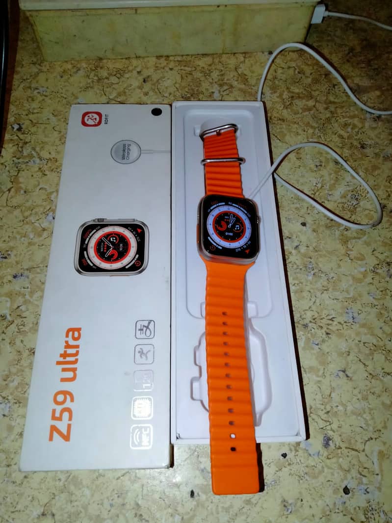 Z59 Ultra Smart Watch With box wireless charging and silicone strap 2