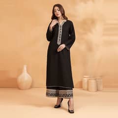  2pc women's stitched linen dress