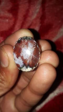 Moss agate stone with beautiful silver ring design