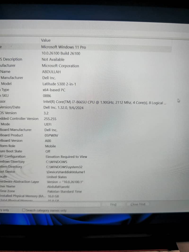 Dell  i7 8th Gen 16Gb /256Gb 9