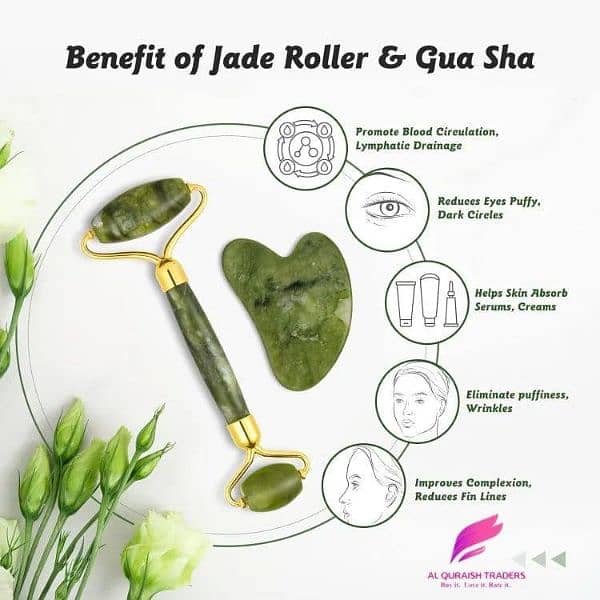 Jade roller and Gua sha/nail clipper set 1