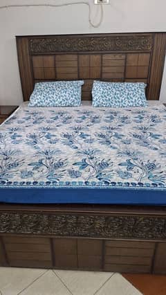 King size bed with side tables and dressing mattress molty foam