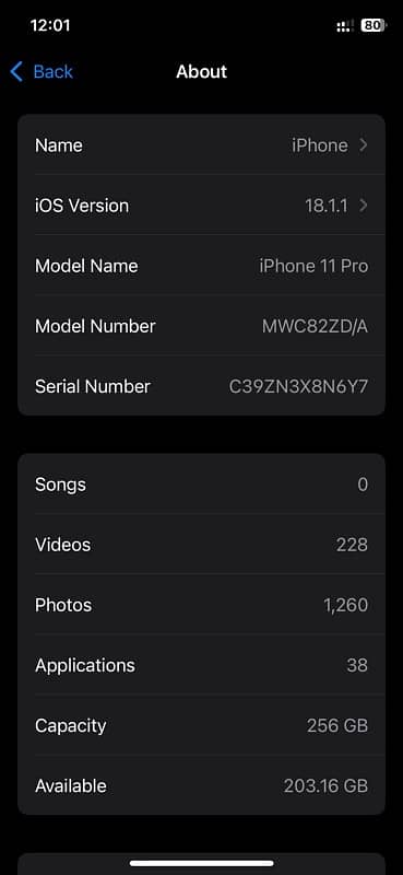 Iphone 11 pro. 256gb. Official PTA approved, BH 90% 1