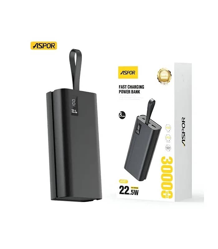 Aspor A337 30000mAh 22.5W Fast Charge Power Bank 0