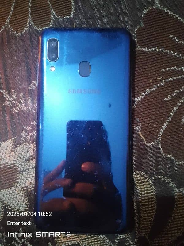 Samsung A20 10/9 condition with charger only A+ panal change 0