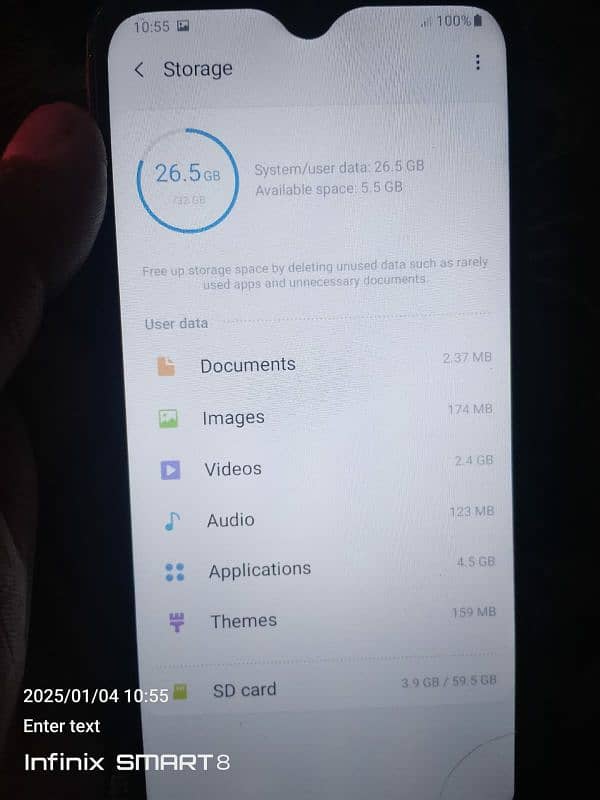 Samsung A20 10/9 condition with charger only A+ panal change 1