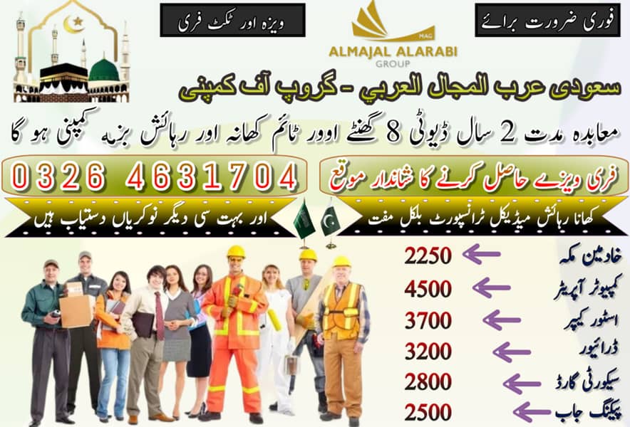 Jobs in Saudia, job in Makkah, Company staff Visa , jobs Male & Female 0