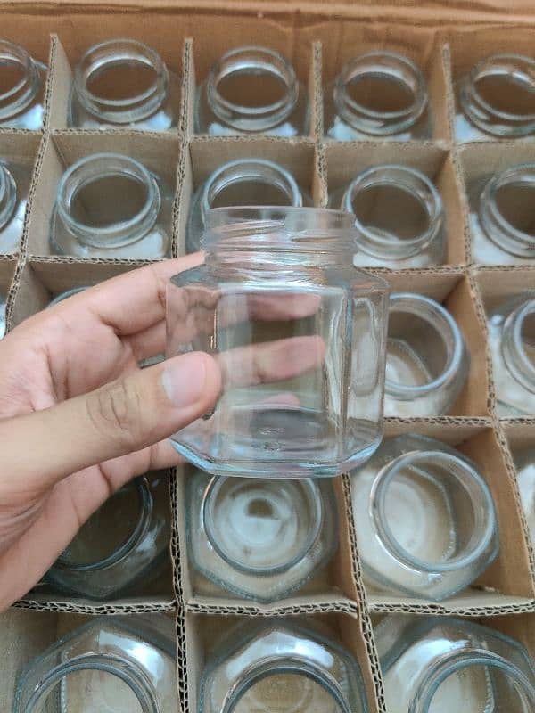 protein jar / Glass Bottles/ Hexagon jar /Round jar /Square glass jar 19