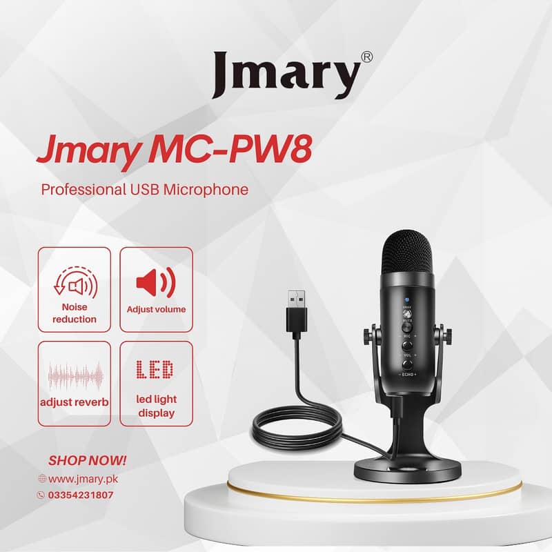 Jmary MC-PW8 Professional USB Microphone For Podcasting, Gaming 3