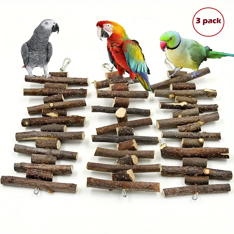 Parrot Bird toys wooden stand perches cage everything — photo 9