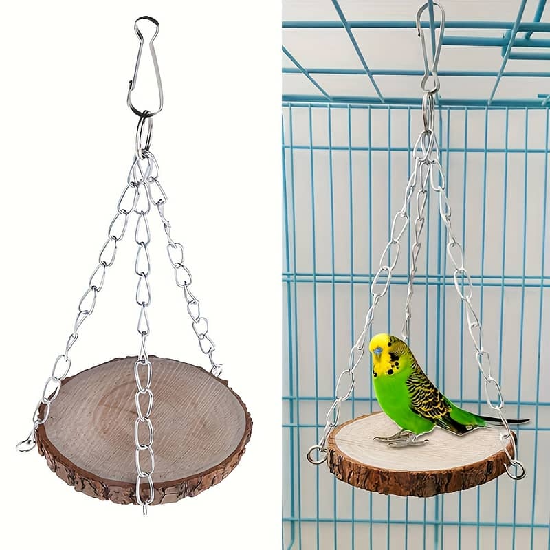 Parrot Bird toys wooden stand perches cage everything 4