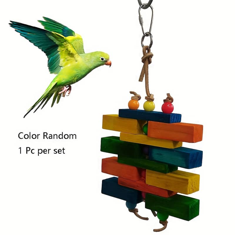 Parrot Bird toys wooden stand perches cage everything 9