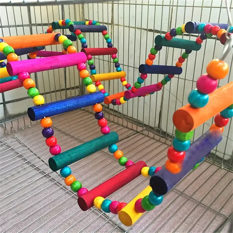 Parrot Bird toys wooden stand perches cage everything — photo 2