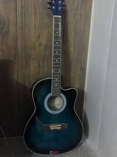 IMPORTED Power 38C Cutway Acoustic Guitar (Blue and white) & free pick