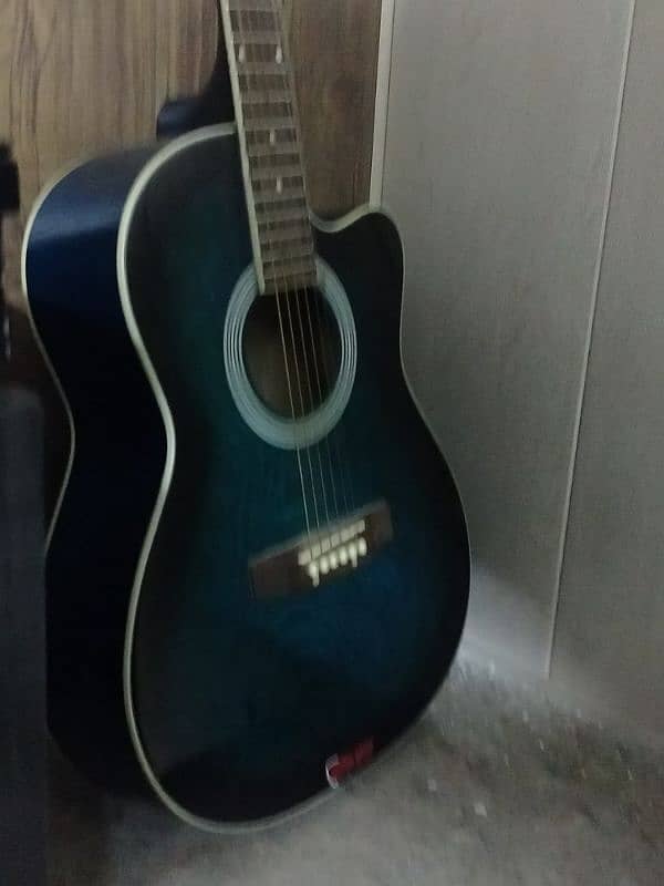 IMPORTED Power 38C Cutway Acoustic Guitar (Blue and white) 1