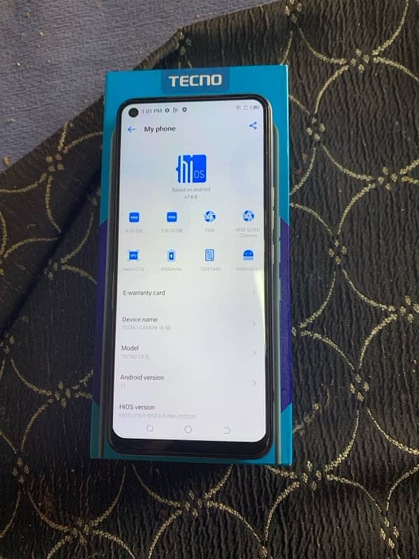 Techno camon 16se 6ram 128 memory Dual Pta approved with box Exchange 6