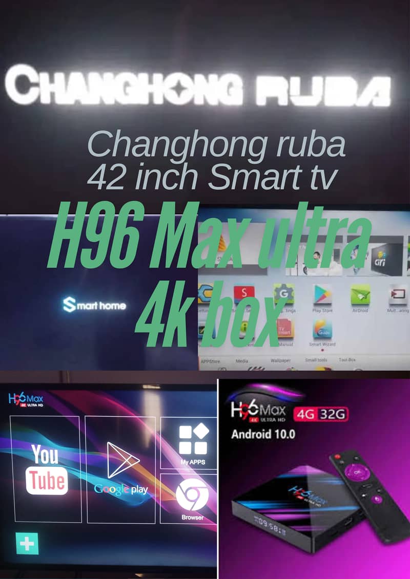 Changhong Ruba 42 Inch Smart tv OR H96 Max Ultra 4k Box 0