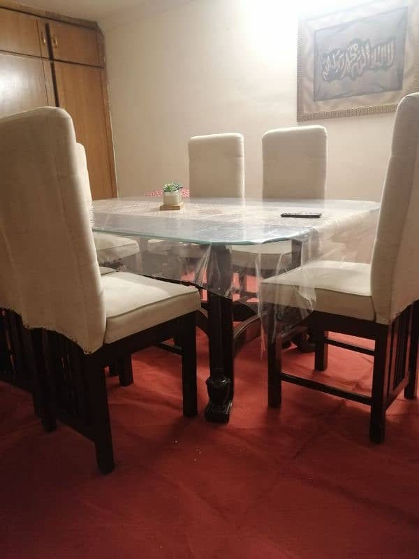 Dining Table with 6 wooden comfortable Chairs 1