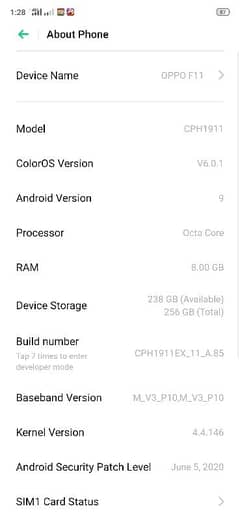 oppo f11.8 ~256