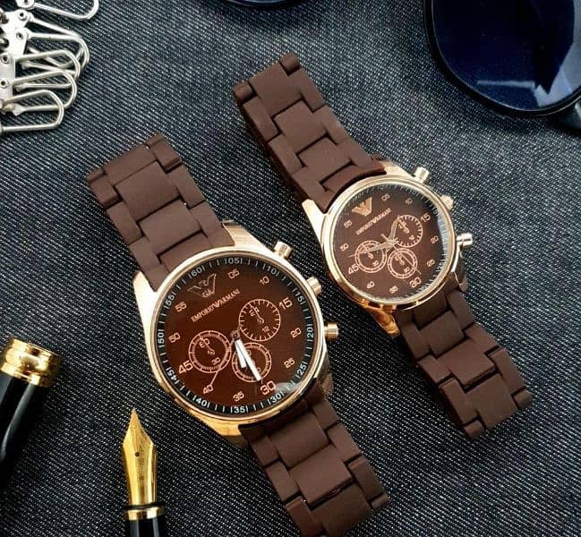 couple casual analogue watch set 6