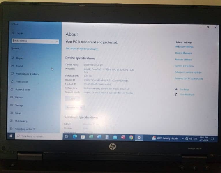 HP Probook 6460b laptop i3 Generation 2nd 0