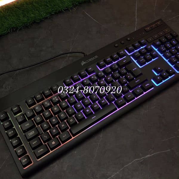 Corsair K55 RGB Gaming Keyboard Numeric Water Resistance Game Wired 2