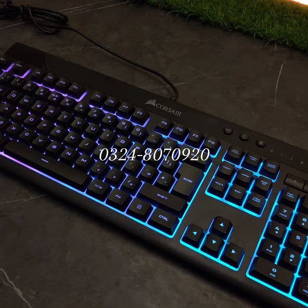 Corsair K55 RGB Gaming Keyboard Numeric Water Resistance Game Wired 3