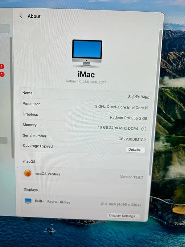 IMAC 4K (used) 21.5 inch | 2 TB | 16 GB (2017) 1