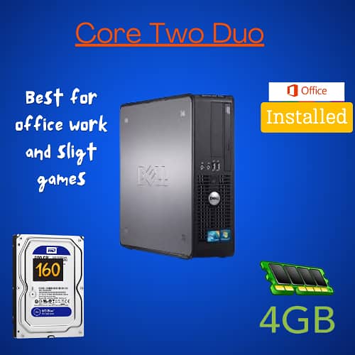 Core2dou 4gb 160gb ddr2 8th gen only desktop 2