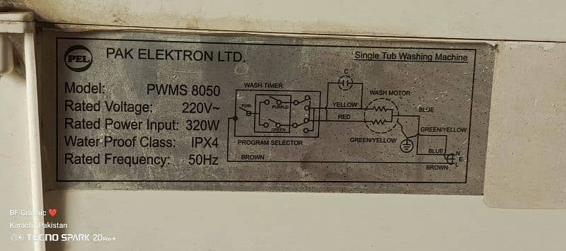 PEL PWMS -8050 WASHING MACHINE 1