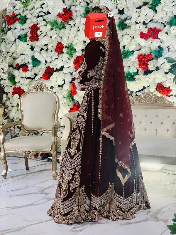 bridal lehnga velvet dress lehenga 1