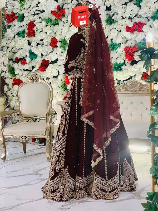 bridal lehnga velvet dress lehenga 2