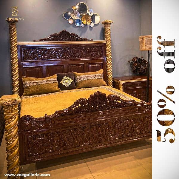 pure wooden bed in latest style 0