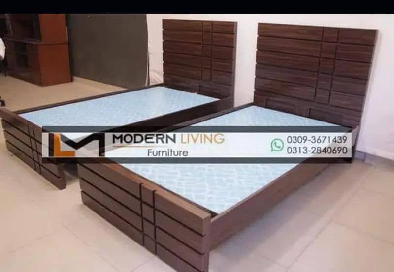 Stylish 2 Single beds one side table best quality 9