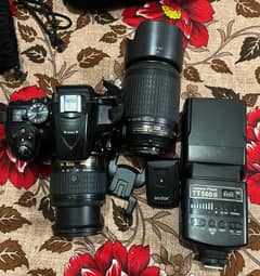 Nikon D5300 with kit lens and 55-200mm lens