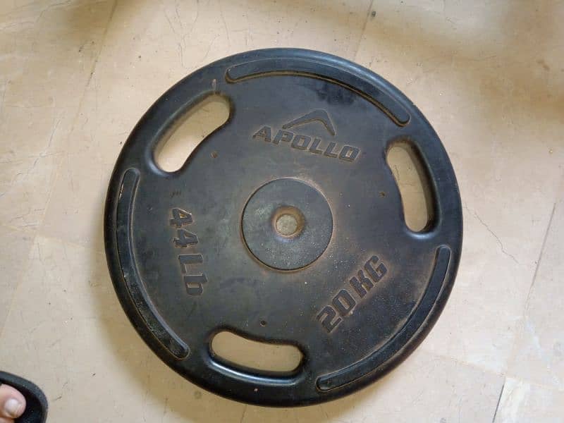 APOLLO BRAND 2x20 KG RUBBER WEIGHT PLATES 1