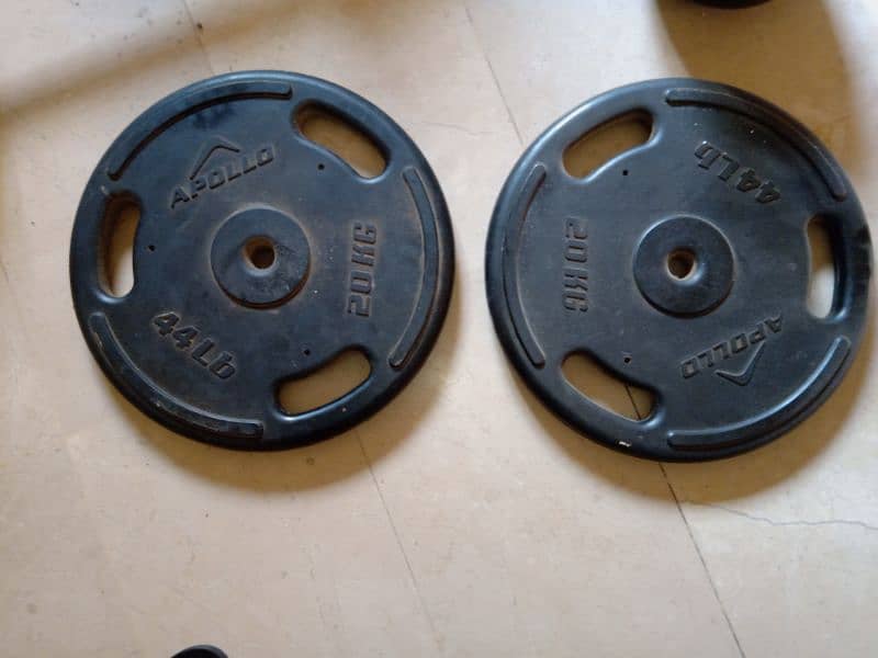 APOLLO BRAND 2x20 KG RUBBER WEIGHT PLATES 2