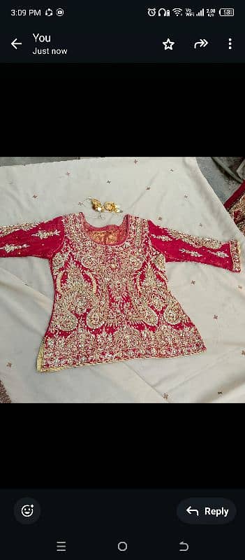 bridal lehgha mehroon color awesome condition 3