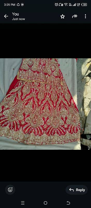 bridal lehgha mehroon color awesome condition 4