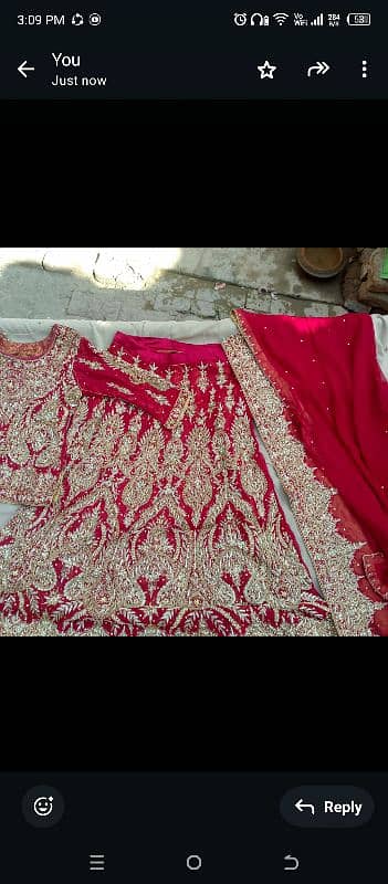 bridal lehgha mehroon color awesome condition 5