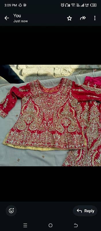 bridal lehgha mehroon color awesome condition 6